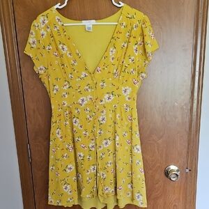 URBAN Romantics Mustard Floral Mini Dress